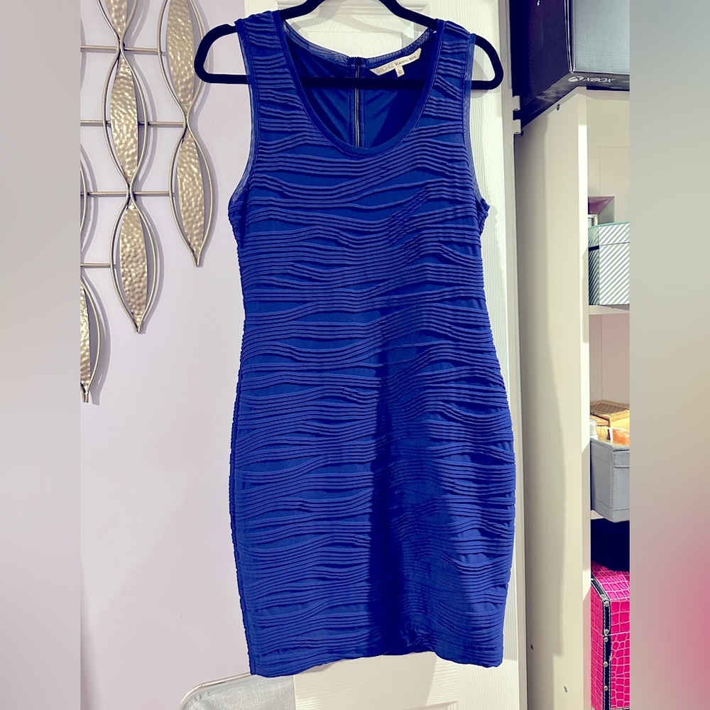 Blue short dress.